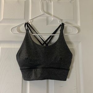 Grey cross back sports bra